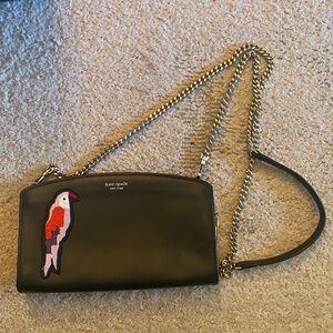 (Never used) Kate Spade Embroidered Parrot Clutch With Removable Strap